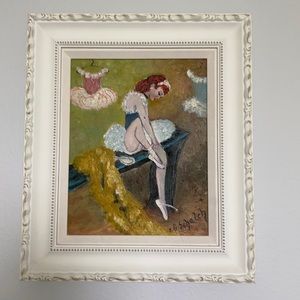 Ballerina custom framed oil painting
